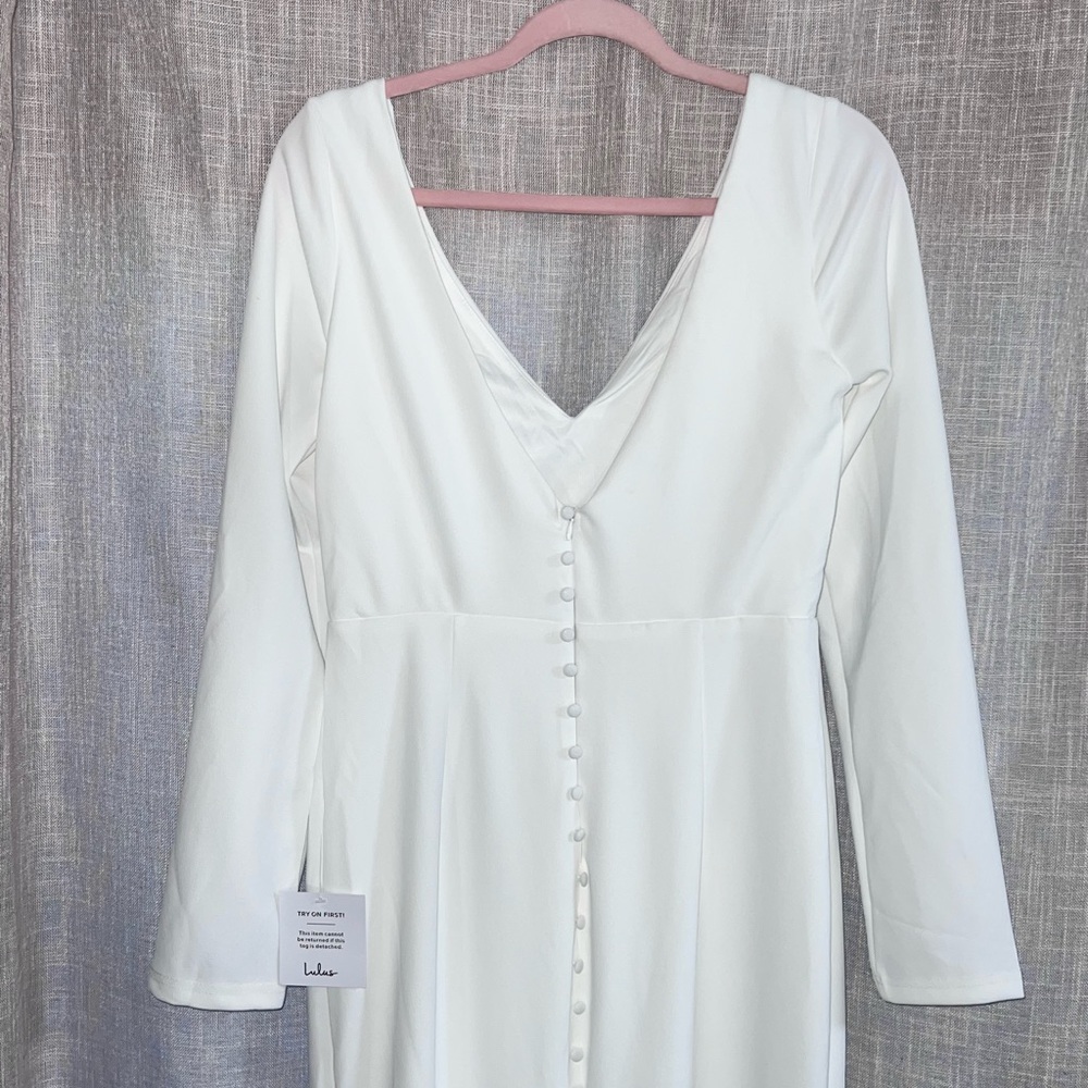 Lulus Feeling of Forever White Long Sleeve Mermaid Maxi Dress - Picture 11 of 14